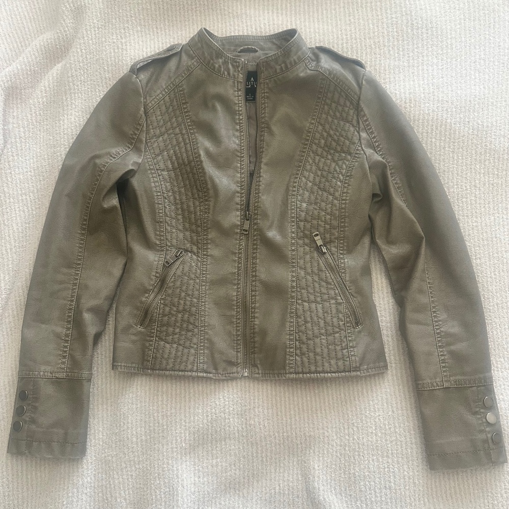 Faux Leather Moto Jacket - Women’s Small